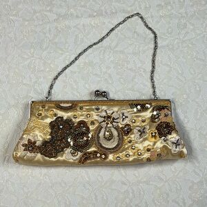 Elegant Gold Embellished Clutch